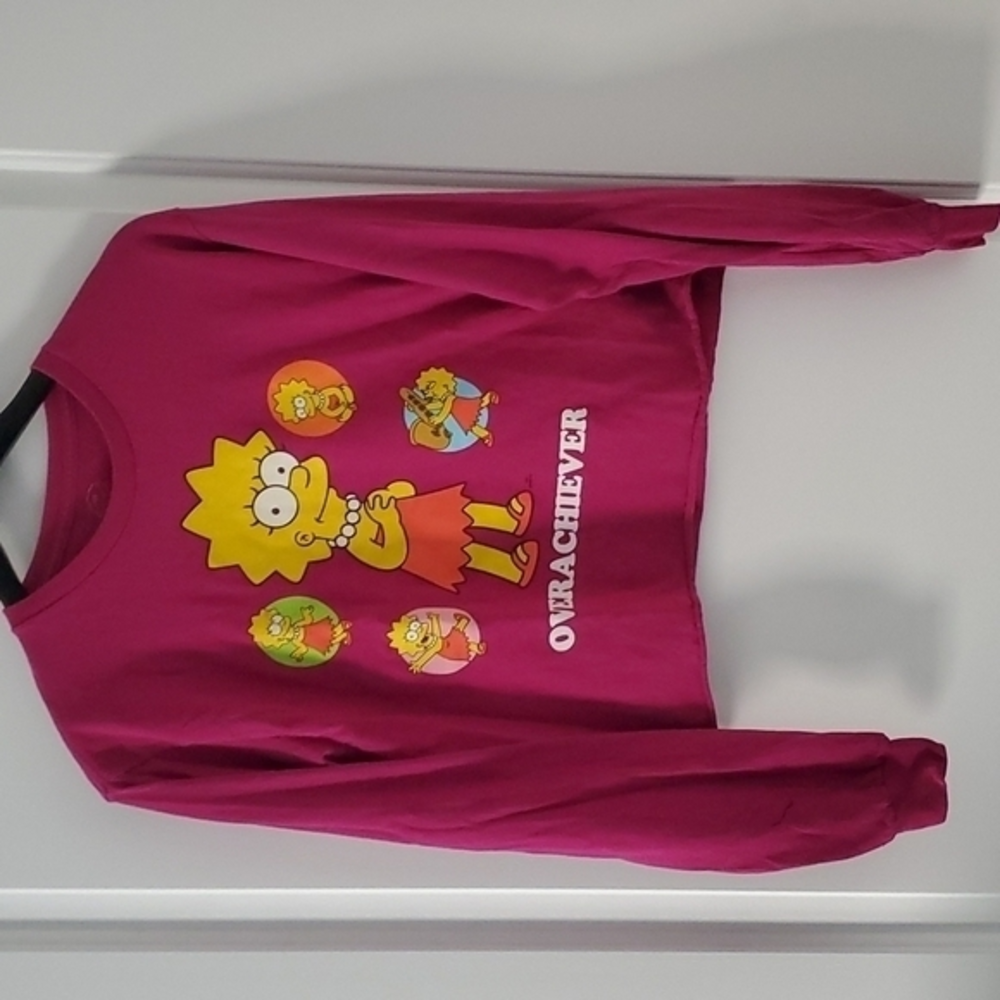 Lisa Simpson Crop‎ Top Long sleeve the Simpsons size Medium